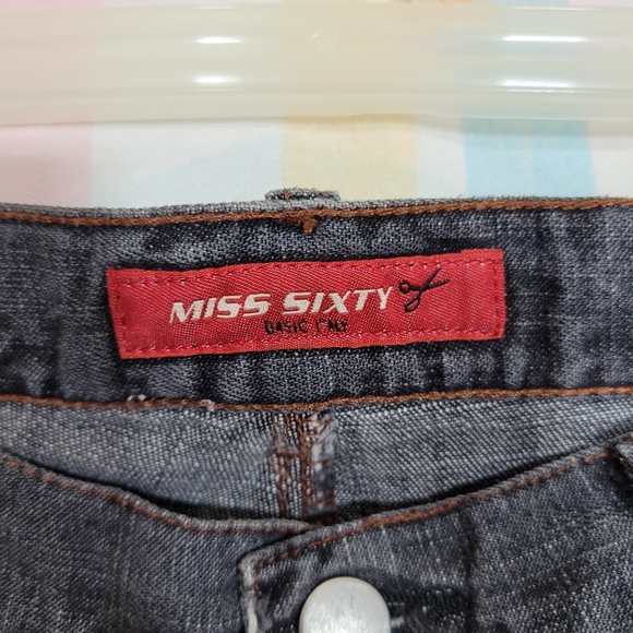 Miss Sixty Basic Italy gray denim punk rock jeans with zipper calf detail - Picture 11 of 12